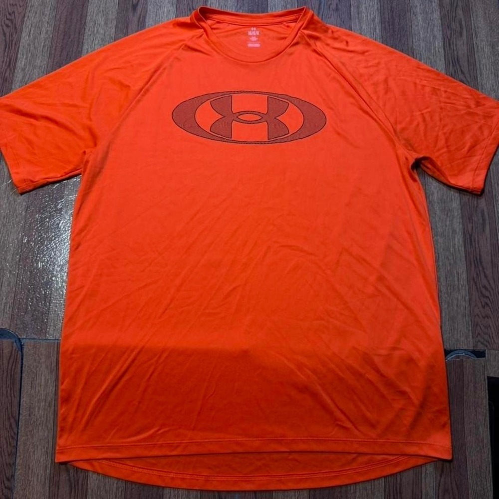 Under Armour Orange Retro Tech Sportswear Running Train Shirt Large